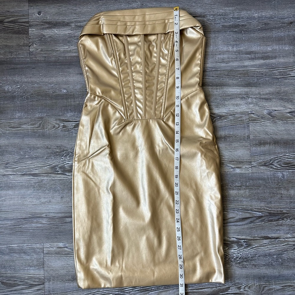 Sold Gold faux leather dress - Picture 8 of 16